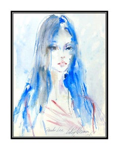 LeRoy Neiman Original Painting Signed Watercolor Maiko Lee Nude Playboy Artwork