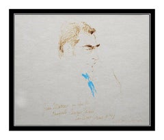 LeRoy Neiman Original Drawing Pastel Color Ink Signed Norton Holmes Boxing Art