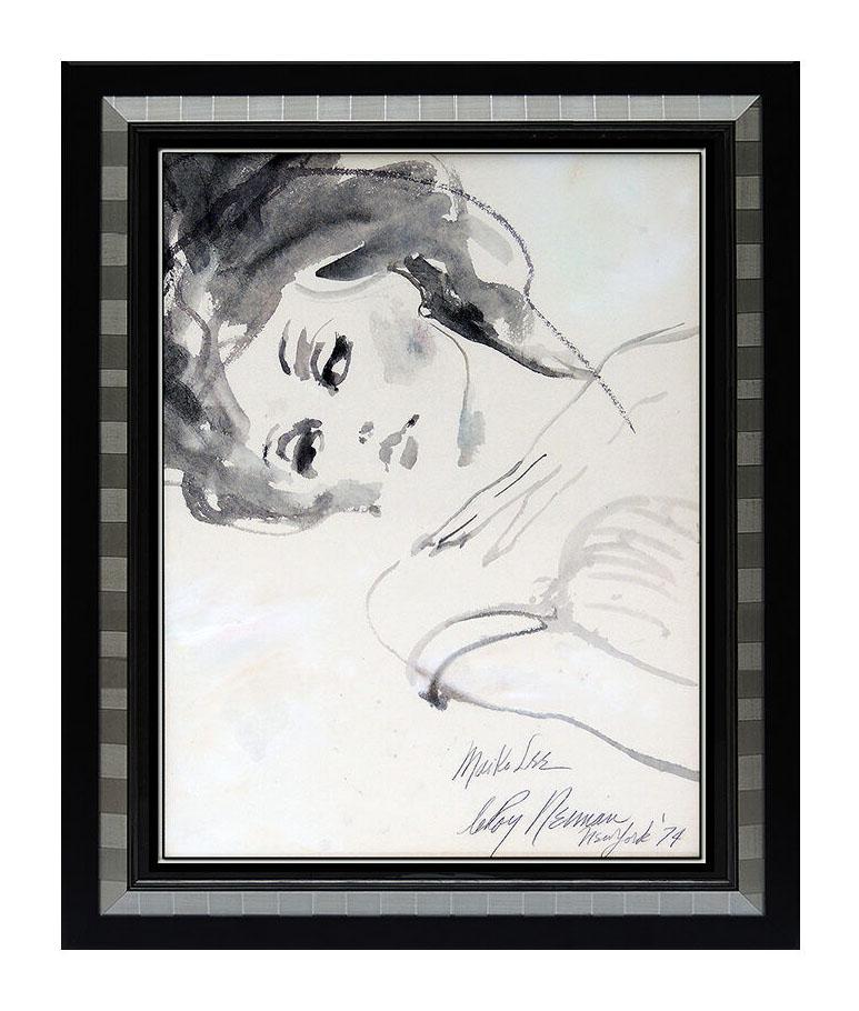 LEROY NEIMAN Original WATERCOLOR PAINTING Signed Female LARGE Portrait Maiko Lee - Art by Leroy Neiman