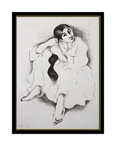 R C Gorman Lithograph Original SIGNED Rare Young NATIVE AMERICAN Women Art R.C.