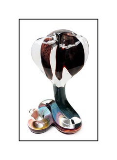 Dino Rosin Original Hand Blown Murano Glass Cobra Snake Crystal Facet Signed Art