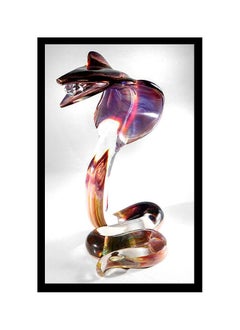 Vintage Dino Rosin Original Hand Blown Murano Glass Cobra Snake Crystal Facet Signed Art