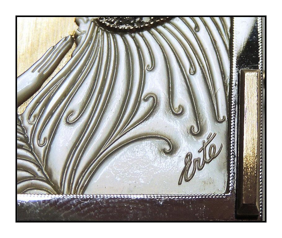 Erte Beloved State VI Necklace Pendant Art Deco Jewelry Signed Gold Diamond Art 1