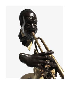 Paul D. Wegner Hello Louis Armstrong Satchmo Bronze Sculpture Signed Jazz Art