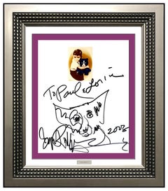 George Rodrigue Original Blue Dog Ink Drawing Signed Portrait Modern Pop Artwork