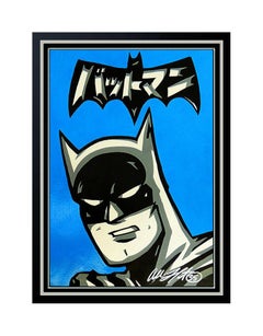 Allison Lefcort Batman Original Acrylic Painting Signed Comic Book Bat Manga SBO