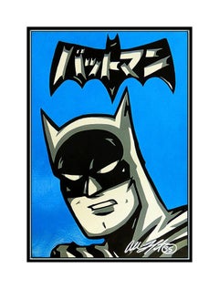 Allison Lefcort Batman Original Acrylic Painting Signed Comic Book Bat Manga SBO