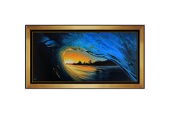 Ashton Howard Large Original Oil Painting on Canvas Signed Sunset Wave Artwork