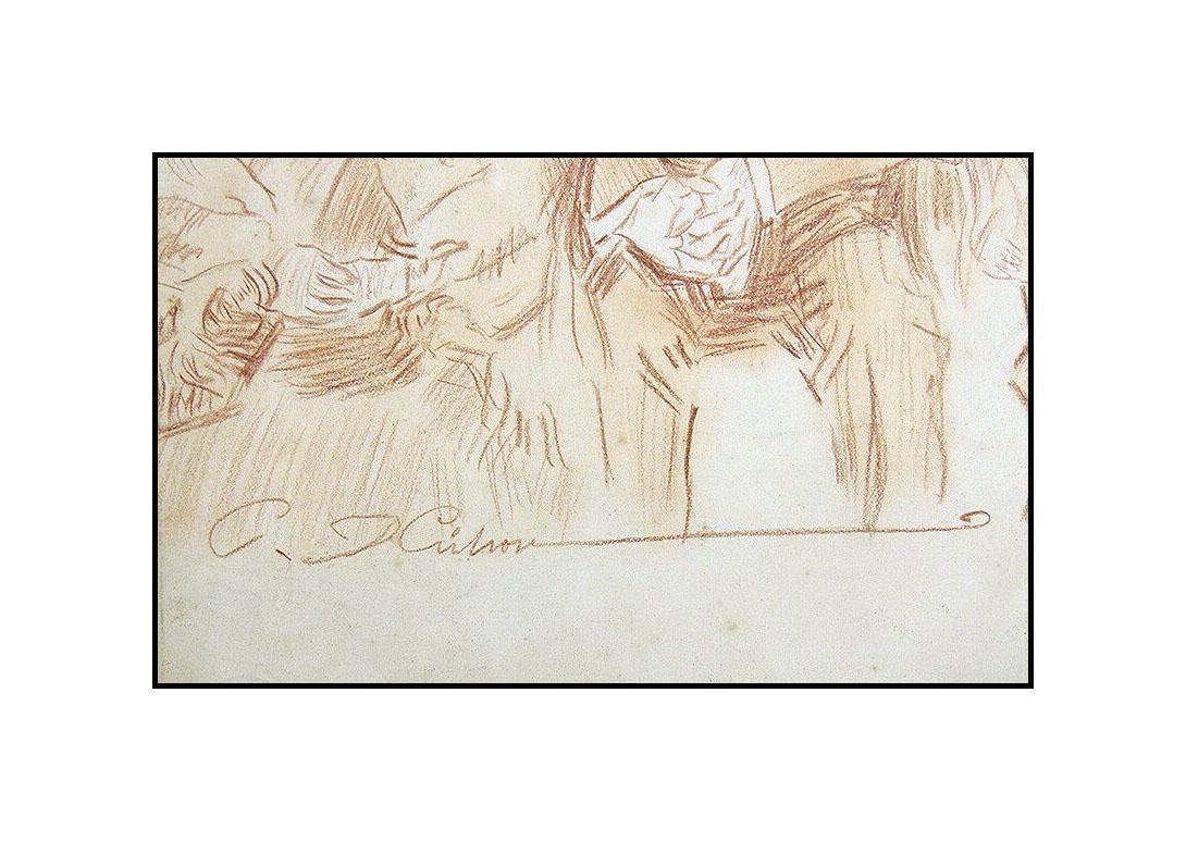 Charles Dana Gibson Original Sanguine Drawing Hand Signed Portrait Artwork SBO For Sale 2