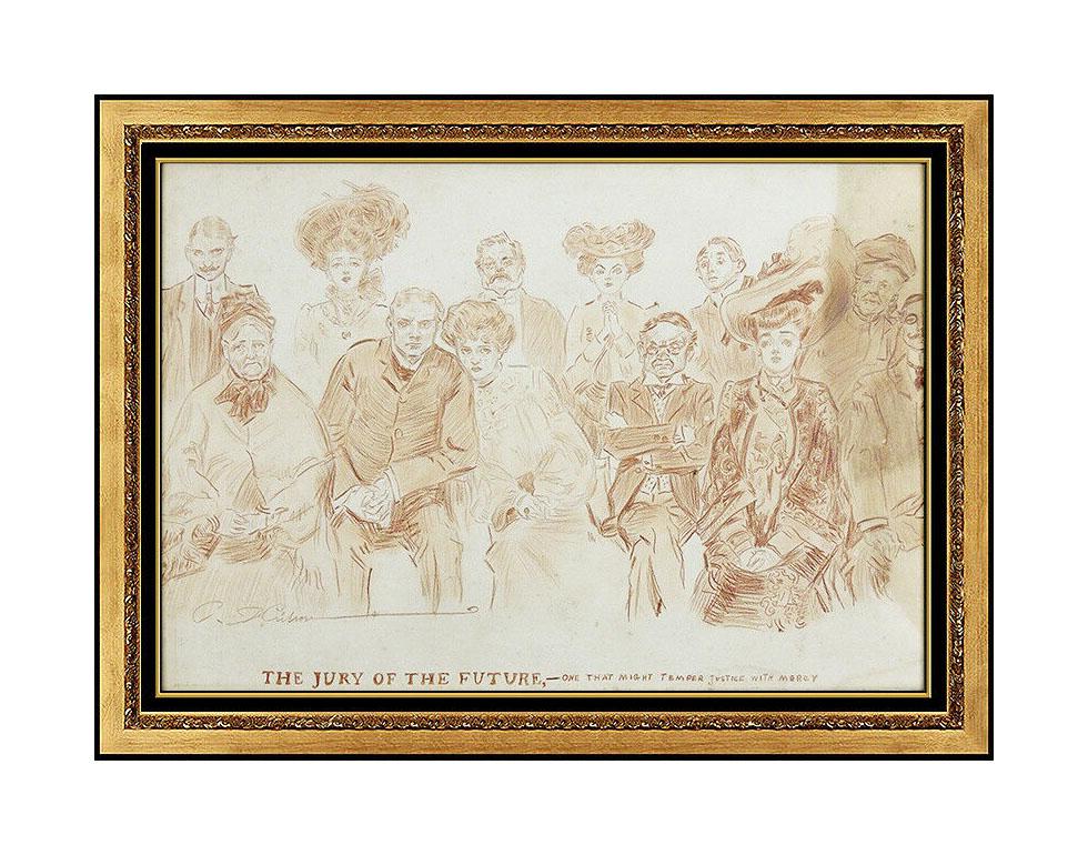 Charles Dana Gibson Authentic & Original Sanguine Drawing, Professionally Custom Framed and listed with the Submit Best Offer option

Accepting Offers Now: The item up for sale is a spectacular and rare Sanguine drawing on paper by Legendary Realism