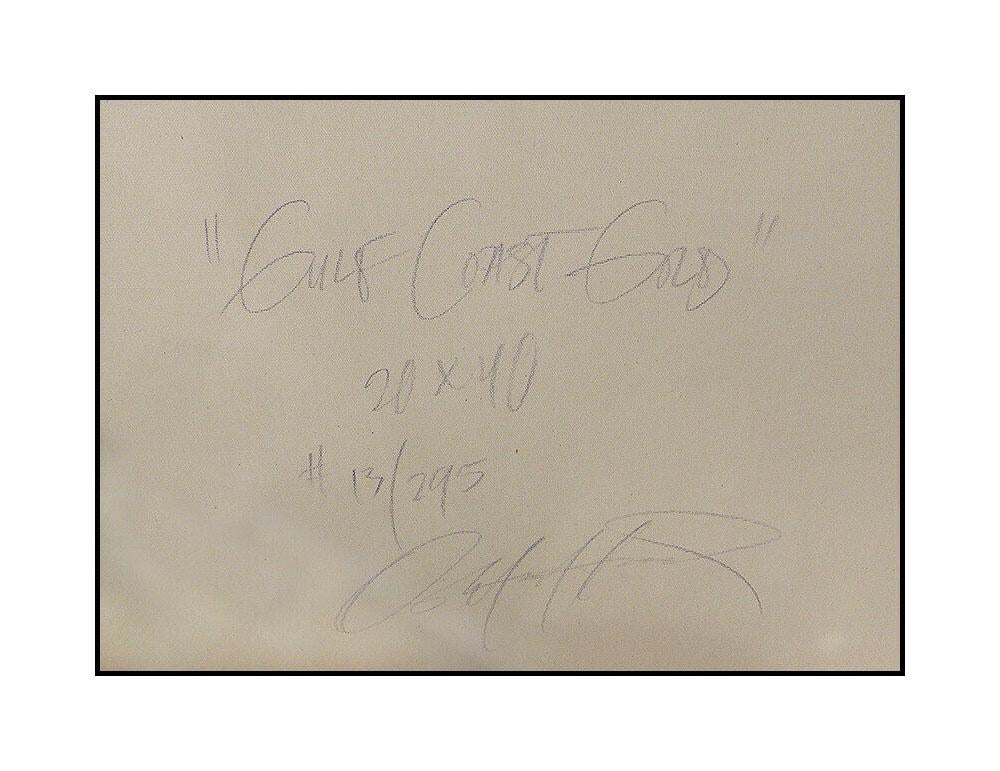 Ashton Howard Large Original Giclee On Canvas Hand Signed Gulf Coast Gold Surf For Sale 1