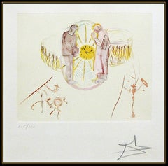 Salvador Dali Ones Identity Color Etching Hand Signed Clock Watch Surreal Art