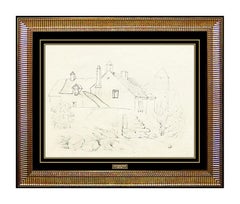 Louis Comfort Tiffany Original Drawing HAND SIGNED LCT Gold Favrile Glass Art