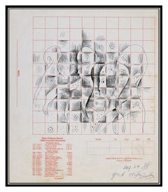 Noel Rockmore Original Ink Drawing HAND SIGNED Portrait Framed Modern Artwork