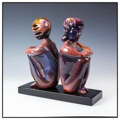 Dino Rosin Original Murano Glass Children Figurative Signed Large Sculpture Art