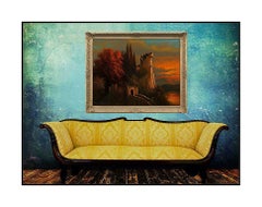 Ludwig Muninger Large Original Painting Oil On Canvas Signed Landscape Artwork