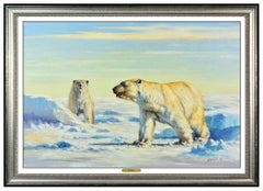 Eric Forlee Large Original Oil Painting on Canvas Animal Polar Bear Signed Art