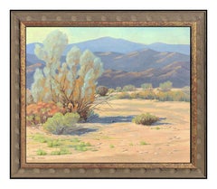 Lee Logan Original Oil On Canvas Painting Signed Western Desert Landscape Art