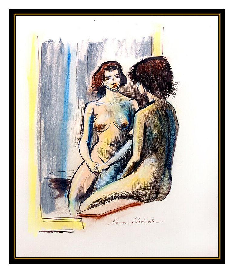 Aaron Bohrod Original Watercolor Painting Signed Nude Female Portrait Artwork For Sale 1