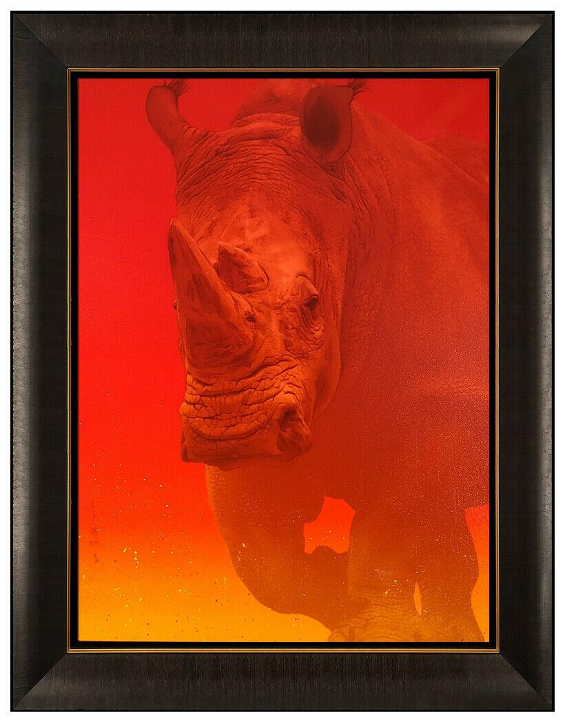 Adam Scott Rote 3 Original Painting on Canvas Signed Sunset Wildlife Animal Art For Sale 4