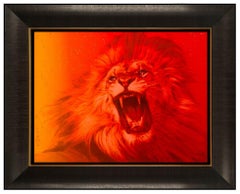Adam Scott Rote 3 Original Painting on Canvas Signed Sunset Wildlife Animal Art