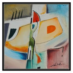 Alfred Gockel Original Painting Oil On Canvas Modern Portrait Signed Modern Art