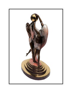 Angelo Basso Bronze Sculpture Original Signed Nude Female Figurative Artwork SBO