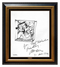 Vintage ARMAN Pierre Fernandez Original Ink Drawing Hand Signed Violin Modern Artwork