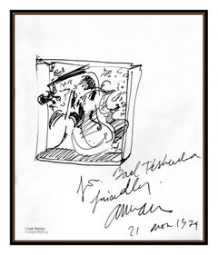 ARMAN Pierre Fernandez Original Ink Drawing Hand Signed Violin Modern Artwork