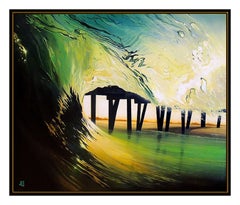 Ashton Howard Oil Painting on Canvas Original Seascape Signed Wave Surf Artwork