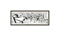 Bob Kane Original Ink Drawing Hand Signed Batman Robin Comic Illustration Art