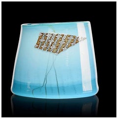 Dale Chihuly Rare Original Blue Blanket Cylinder Hand Blown Glass Signed Artwork