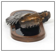 Dan Garrett Large Original Bronze Sculpture Akicita Messenger Signed Native Art