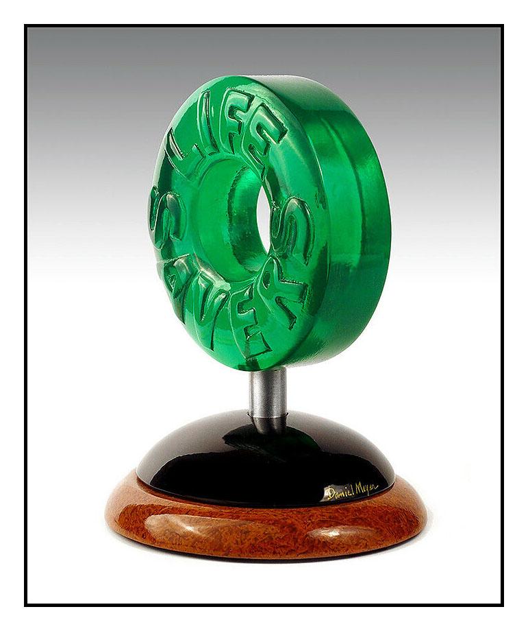 Dan Meyer Original Candy Sculpture Signed Full Round Wood Acrylic Daniel Artwork For Sale 1