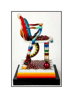 Dan Meyer Original Painted Wood Sculpture Life Size Chair Signed Daniel Painting