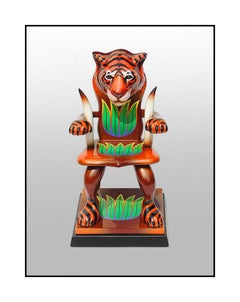 Dan Meyer Original Sculpture Tiger Chair Hand Signed Daniel Painting Artwork SBO