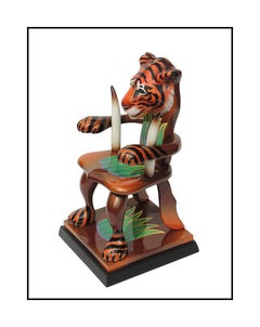 Dan Meyer Original Sculpture Tiger Chair Hand Signed Daniel Painting Artwork SBO