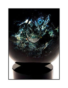 DINO ROSIN Original Hand Blown Murano Glass Sculpture Signed Artwork Planet SBO