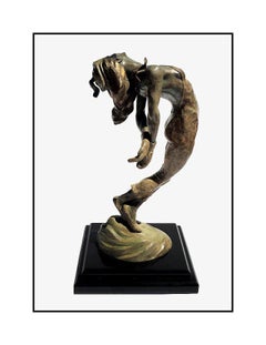 Don Huntsman Large Original Bronze Sculpture Signed Female Harlequinade Artwork