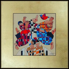 Dorit Levi Original Female Musicians Portrait Painting Oil on Board Signed Art