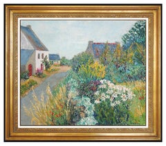 Florence Arven Original Oil Painting On Canvas Floral Landscape Signed Artwork