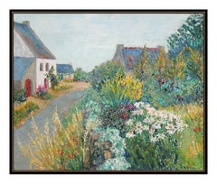 Florence Arven Original Oil Painting On Canvas Floral Landscape Signed Artwork