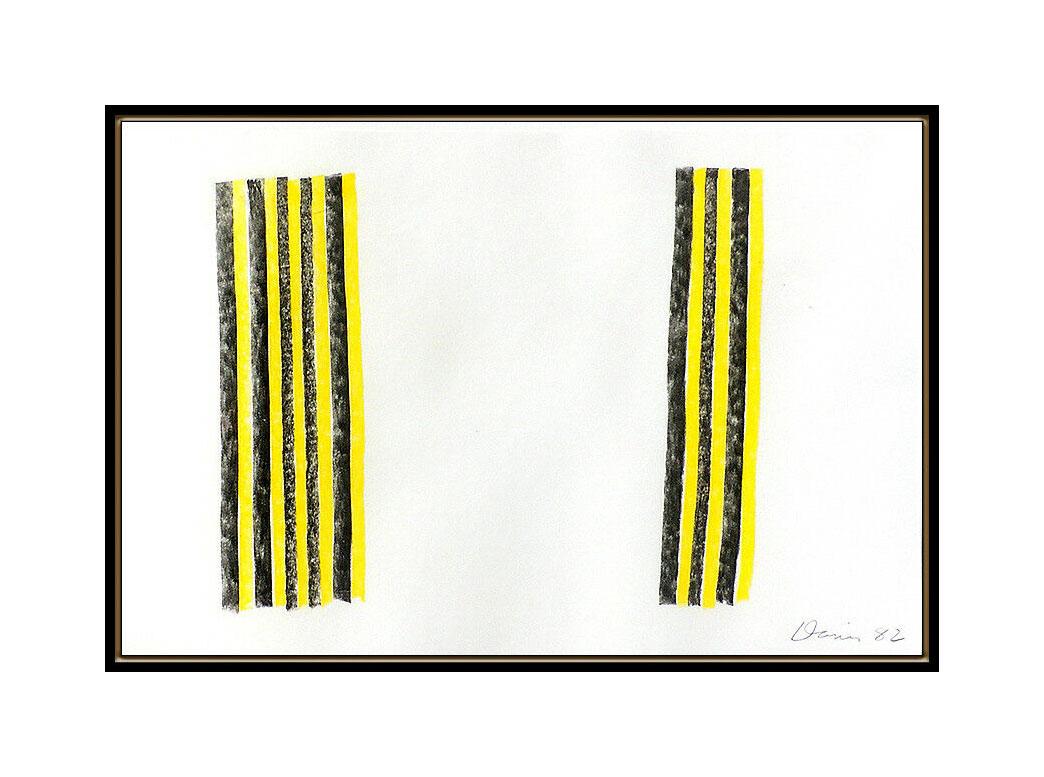 Gene Davis Original Color Field Ink Drawing Vertical Stripe Signed Modern Art For Sale 1
