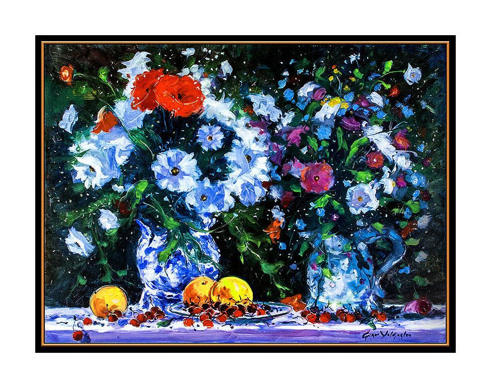 Georges Yoldjoglou Original Oil Painting On Canvas Signed Large Still Life Art For Sale 1