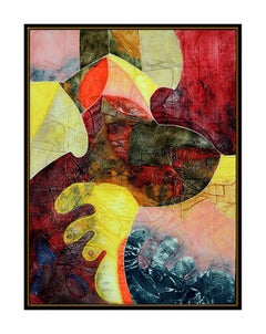 Gerard Fitremann Balthazar Large Abstract Embossed Color Etching Signed Artwork