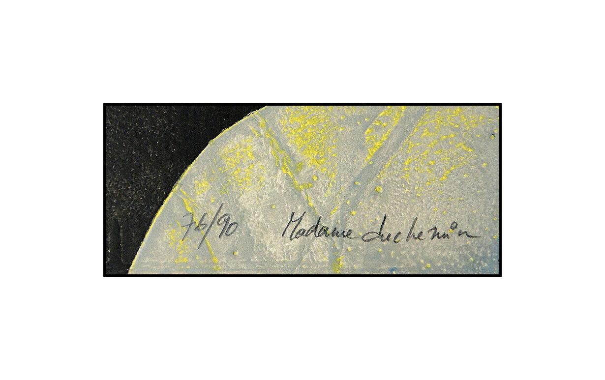 Œuvre d'art signée Gerard Fitremann, Madame Duchemin, gravure abstraite en couleur en relief 3