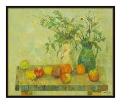 Gerard Passet Original Oil Painting On Canvas Signed Flower Still Life Artwork