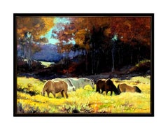 HOWARD ROGERS Original OIL PAINTING on CANVAS Western Horse Art SIGNED Cowboy