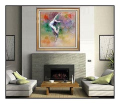 Vintage Hua Chen Olympic Dreams Giclee on Canvas Signed Large Artwork