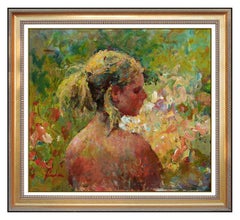 Hua Chen Original Nude Female Portrait Oil Painting on Canvas Signed Artwork SBO